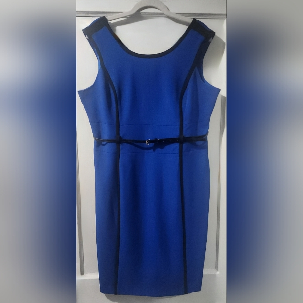 Elegant Blue and Black Mini Dress with belt size:14P